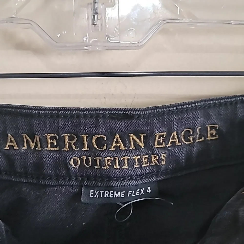 American Eagle  Men's Black Slim  Distress Jeans Sz 32×34